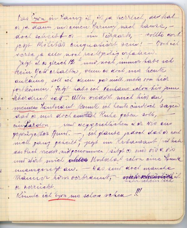 Diary entry made by Edith Schiele Bild 3