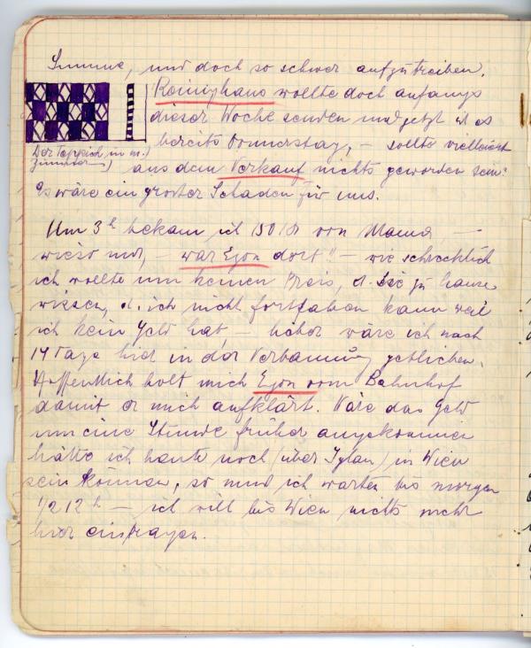 Diary entry made by Edith Schiele Bild 6