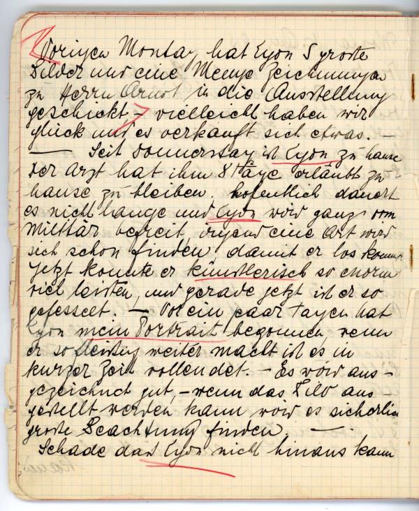 Diary entry made by Edith Schiele Bild 2