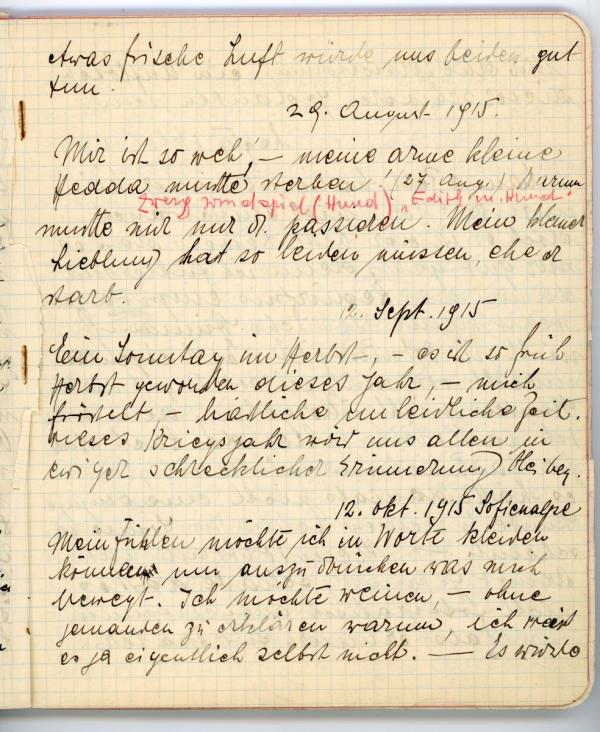 Diary entry made by Edith Schiele Bild 3