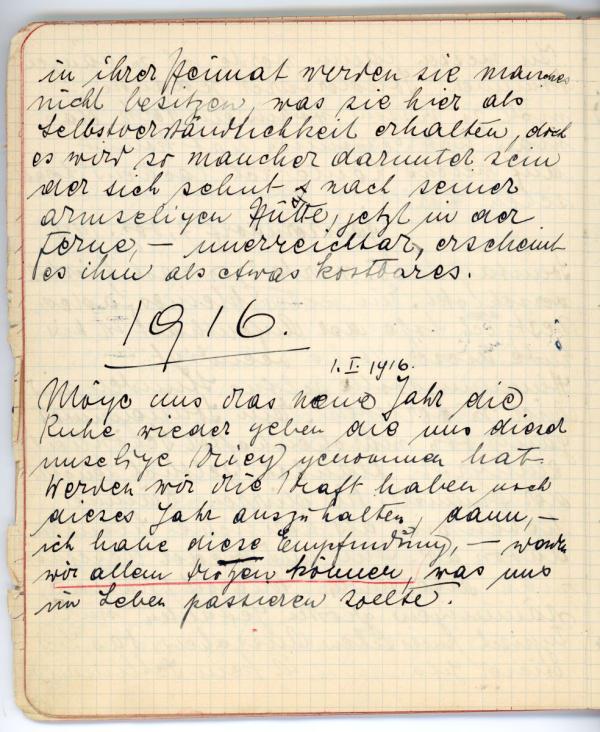 Diary entry made by Edith Schiele 