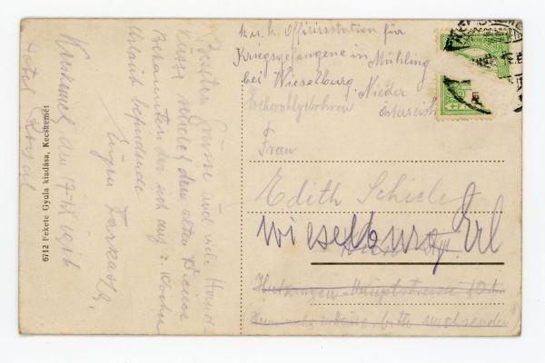 Postkarte von Jenő (Eugen) Farkas an Edith Schiele Bild 2