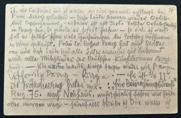 Brief auf vier Feldpostkarten von Egon Schiele an Edith Schiele Bild 3