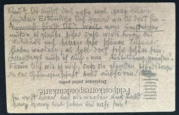 Brief auf vier Feldpostkarten von Egon Schiele an Edith Schiele Bild 7