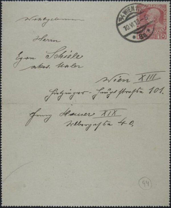 Letter from Franz Hauer to Egon Schiele Bild 2