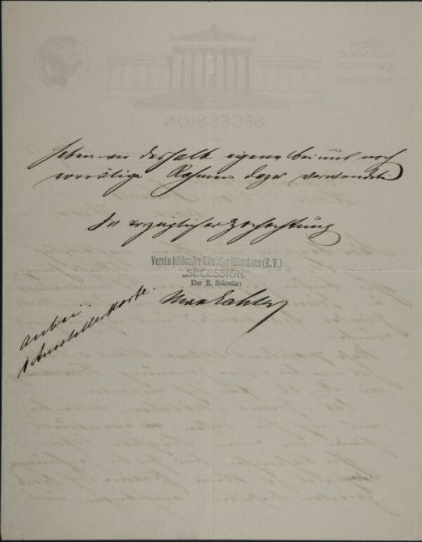 Letter from the Munich Secession to Egon Schiele Bild 2