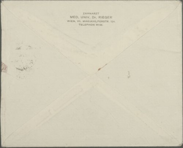 Brief von Heinrich Rieger an Egon Schiele Bild 3