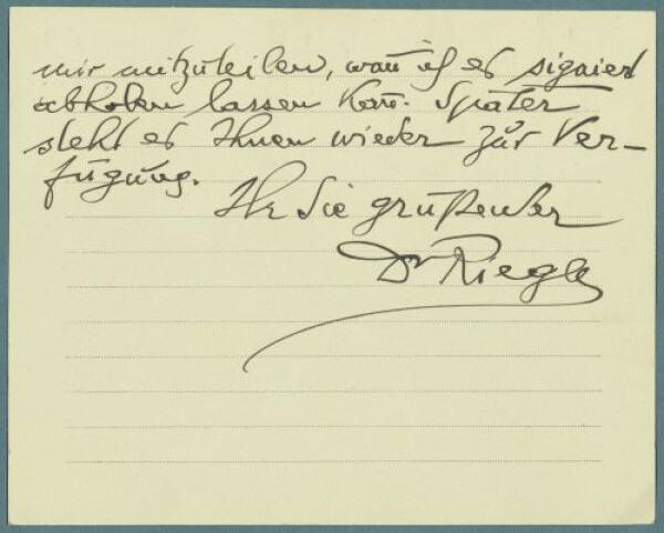 Letter from Heinrich Rieger to Egon Schiele Bild 2