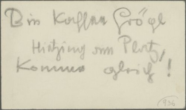 Note written by Egon Schiele for an unknown recipient 
