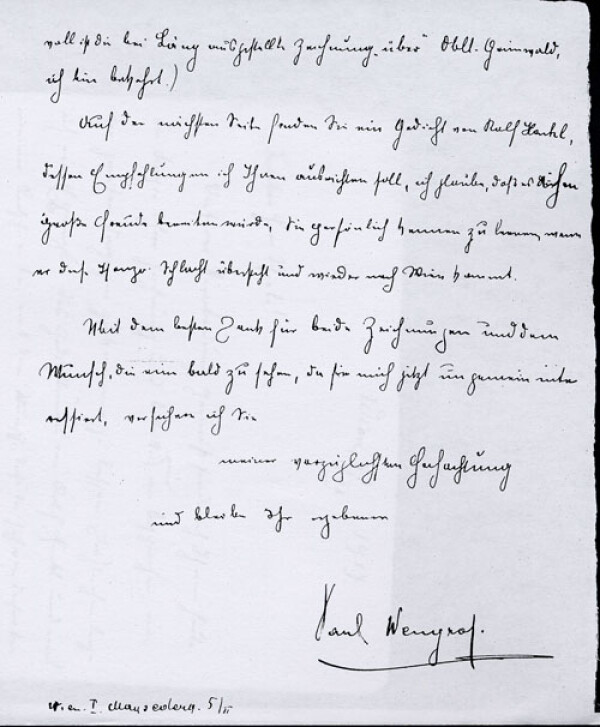 Letter from Paul Wengraf to Egon Schiele Bild 2