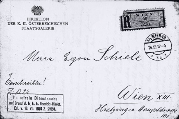 Letter from Franz Martin Haberditzl to Egon Schiele Bild 2