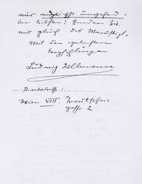 Letter from Ludwig Ullmann/Wiener Allgemeine Zeitung to Egon Schiele Bild 2