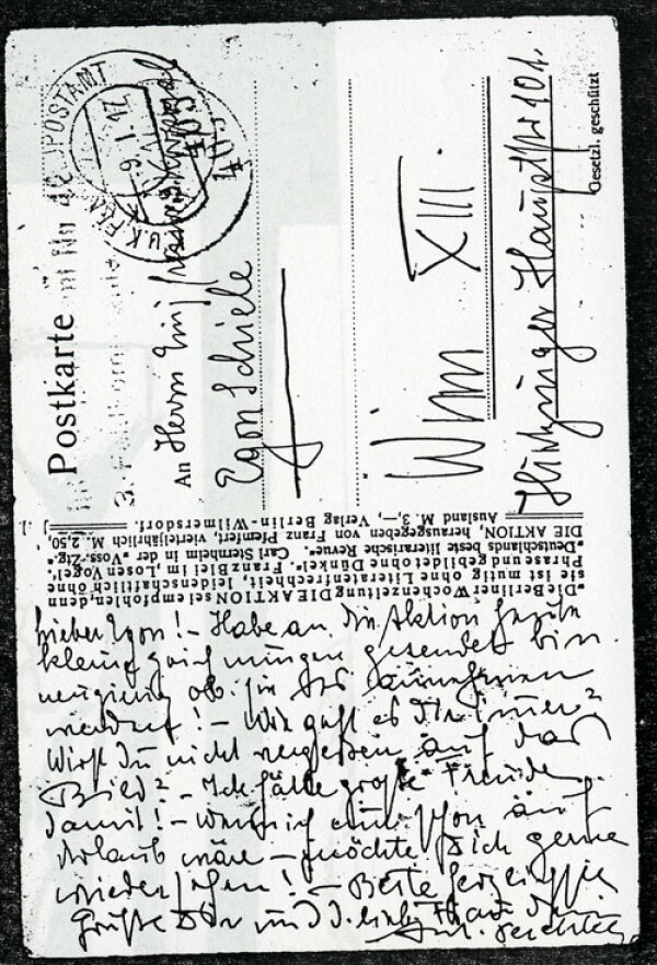 Postcard from Anton Peschka to Egon Schiele Bild 2