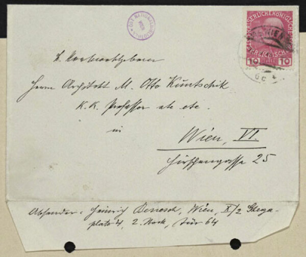 Brief von Heinrich Benesch an Moritz Otto Kuntschik Bild 2