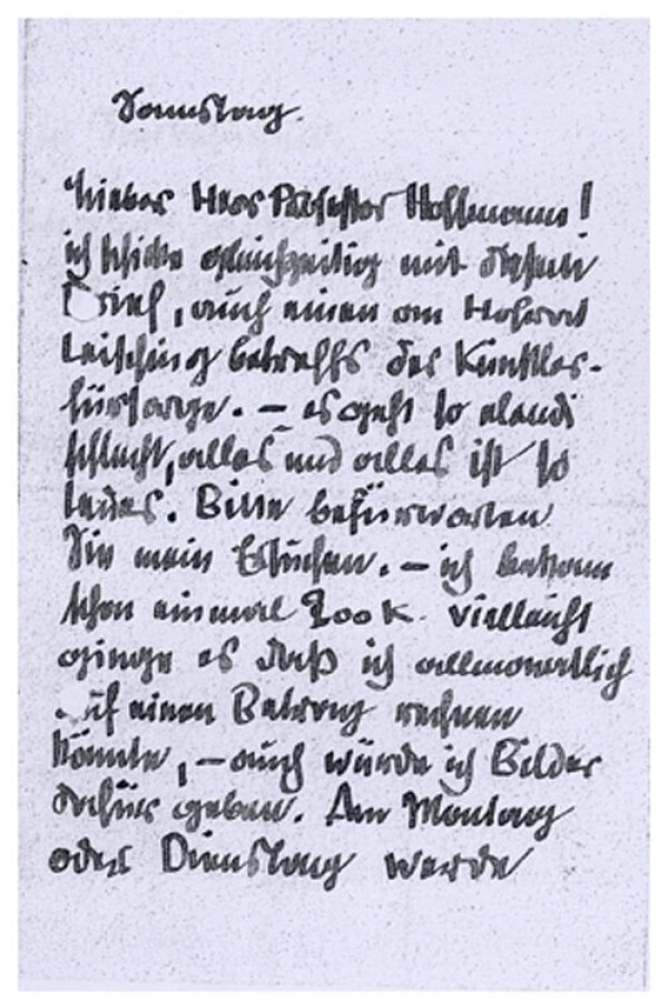 Brief von Egon Schiele an Josef Hoffmann