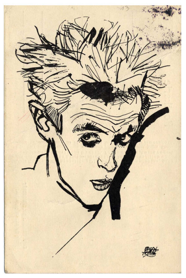 Postkarte von Egon Schiele an Guido Arnot 