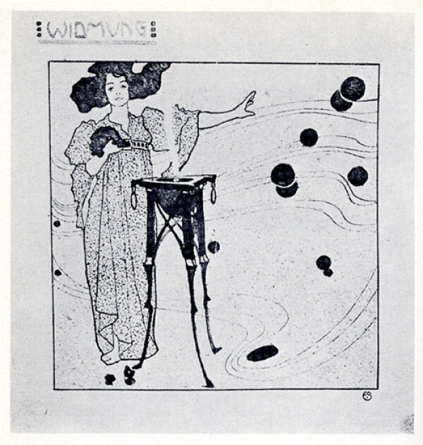 Zeichnung mit Widmung von Egon Schiele für Marie Czihaczek Bild 1