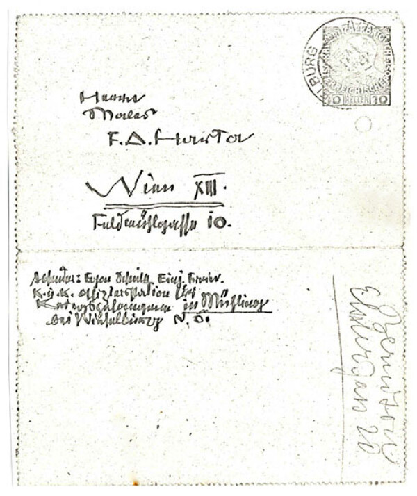 Letter from Egon Schiele to Felix Albrecht Harta Bild 2