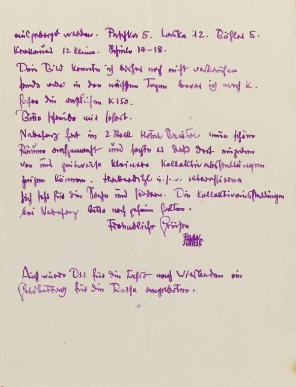 Letter from Egon Schiele to Anton Faistauer Bild 3