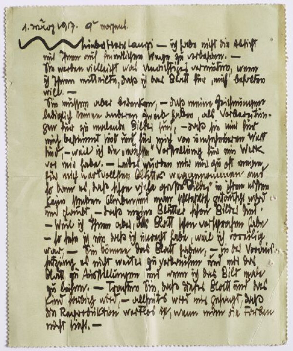 Letter from Egon Schiele to Richard Lányi 