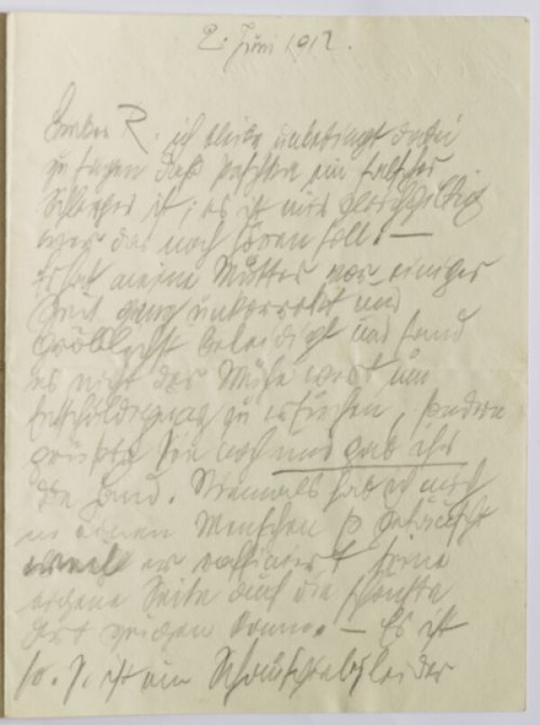 Brief von Egon Schiele an Carl Reininghaus Bild 1