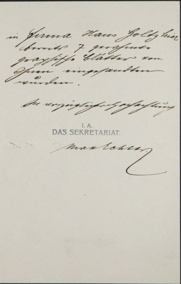 Letter from the Munich Secession to Egon Schiele Bild 2