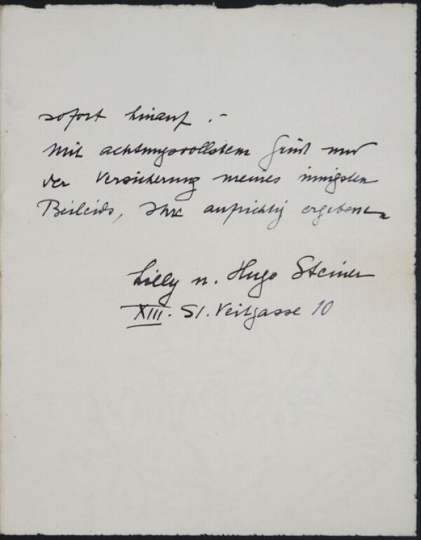 Brief von Lilly und Hugo Steiner an Josefine Harms Bild 3