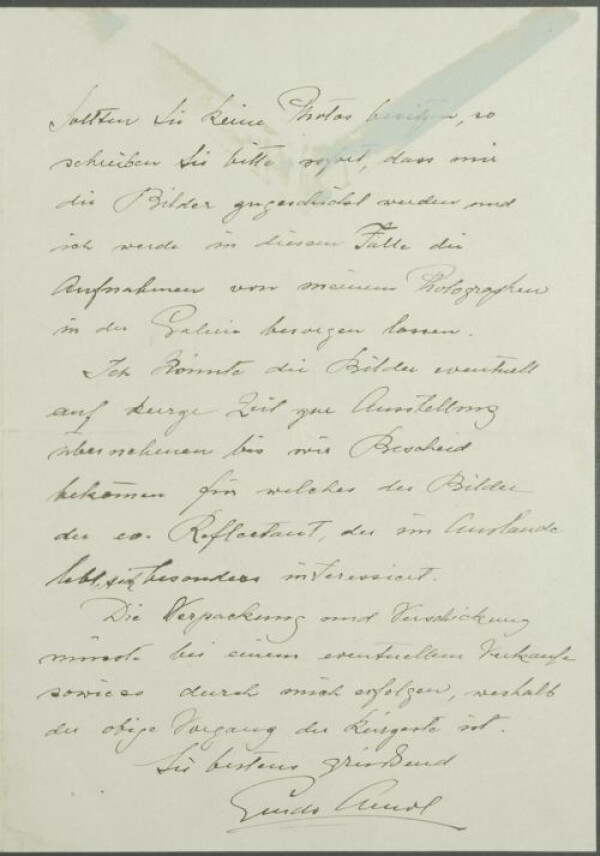 Letter from Guido Arnot to Egon Schiele Bild 2