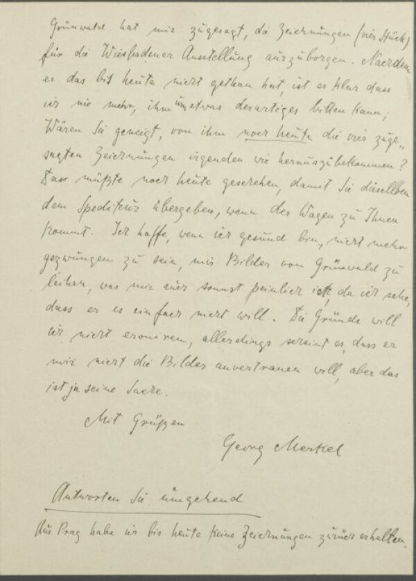Letter from Georg Merkel to Egon Schiele Bild 2